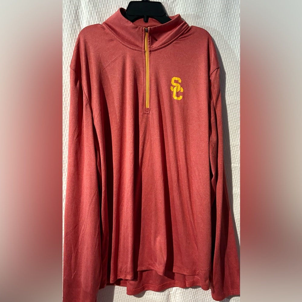 USC Trojans Authentic Apparel Fight On!  Quarter zip pull over size XL